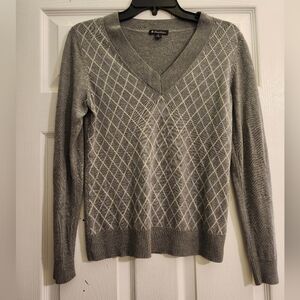 Brooks Brothers Silk And Cashmere Grey Argyle Diamond Pattern Sweater Size Small